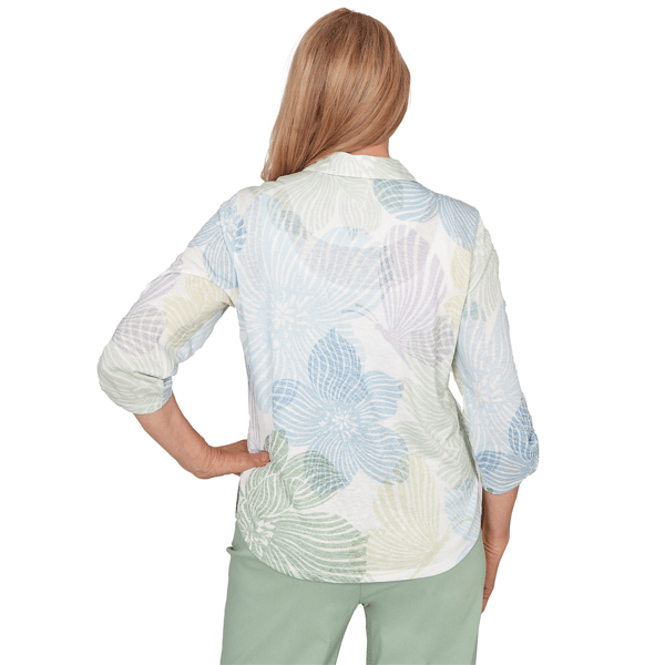 Petite Alfred Dunner St. Augustine Floral Butterfly Button Blouse