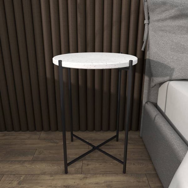 9th & Pike® Black Contemporary Terrazzo Accent Table