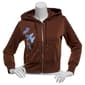 Juniors No Comment Front & Back Foil Screen Zip Up Hoodie-Chestnt - image 2