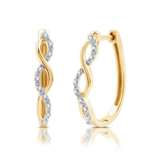 Nova Star&#174; Lab Grown Diamond Twisted Huggie Hoop Earrings