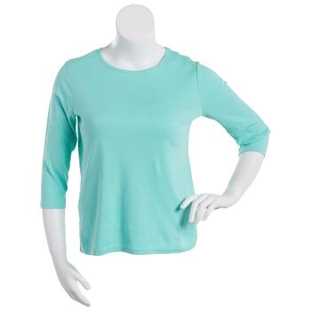 Plus Size Hasting & Smith 3/4 Sleeve Solid Crew Neck Top - Boscov's