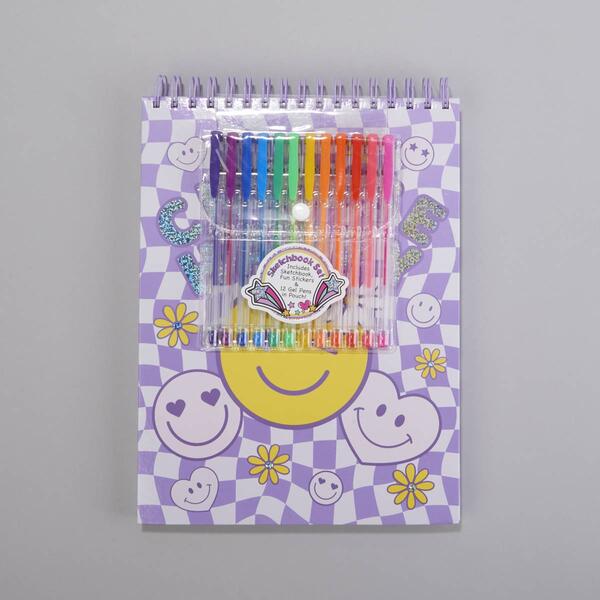 Girls Votum Choose Happy Sketchbook Set w/ Pens & Sticker - image 