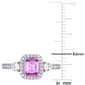 Gemstones Classics™ 14kt. White Gold Sapphire Halo 3-Stone Ring - image 5