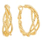 14kt. Gold Over Brass 30mm Diamond-Cut Braided Hoop Earrings - image 1