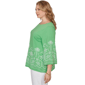 Plus Size Ruby Rd. Hothouse Florals Palm Tree Embroidery Blouse - image 4