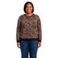 Plus Size Emily Daniels Long Sleeve Crew Neck Leopard Sweater - image 1