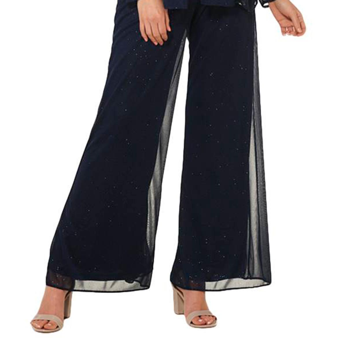 Petite MSK Glitter Wide Leg Mesh Pants