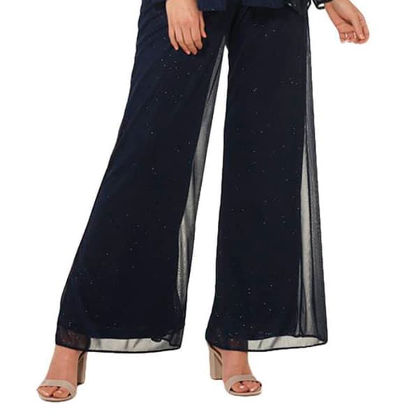 Petite MSK Glitter Wide Leg Mesh Pants - image 