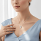 Saffron 0.5ctw. Moissanite Diamond Bow & Round Drop Necklace - image 5