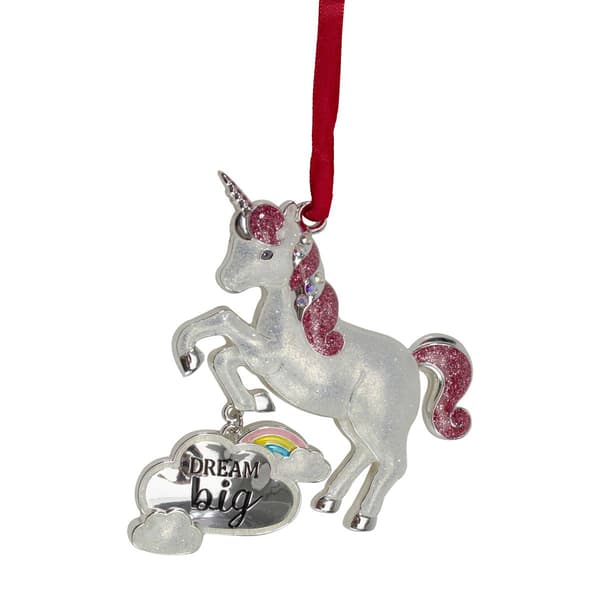 Northlight 3.25in. Silver Plated Dream Big Unicorn with European - image 