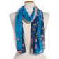 Womens Renshun Fun Floral Pearl Silky Oblong Scarf - Navy - image 2