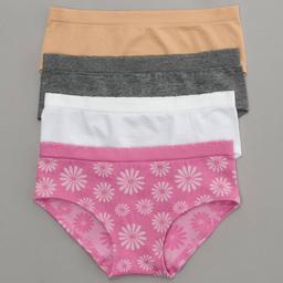 Girls (7-12) Rene Rofe® Gracelyn 4pk. Jacquard Seamless Hipsters