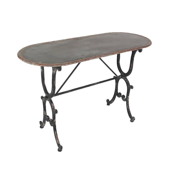 9th & Pike(R) Black Grey Farmhouse Metal Console Table - image 