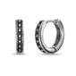 Mens Lynx Black Ion Plated Stainless Steel Hoop Earrings - image 1