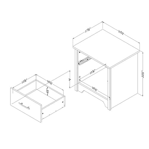 South Shore Fusion 1 Drawer Nightstand