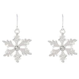 CZ Six-Point Snowflake Earrings