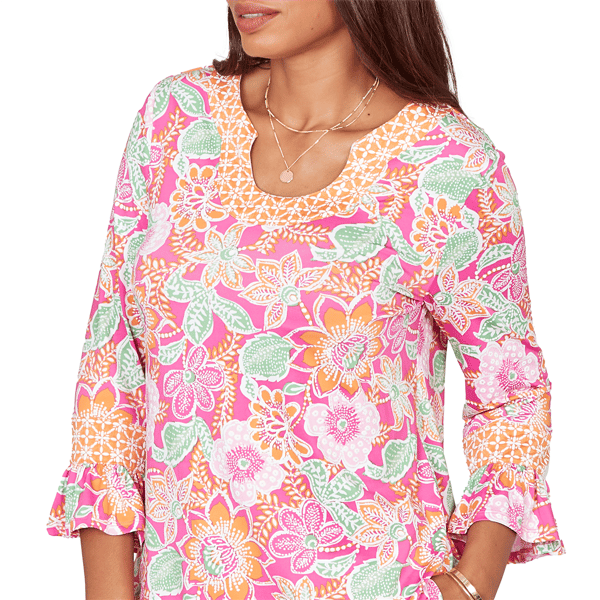 Womens Ruby Rd. Hothouse Florals Ruffle Sleeve Floral Blouse