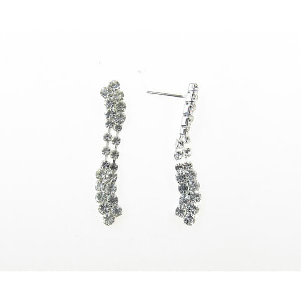 Rosa Rhinestones Wave Stud Earrings - image 