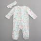Baby Girl (6-9M) Little Me(R) Stencil Floral Footie with Headband - image 1