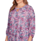 Plus Size Ruby Rd. Nouveau 3/4 Sleeve Marled Paisley Blouse - image 5