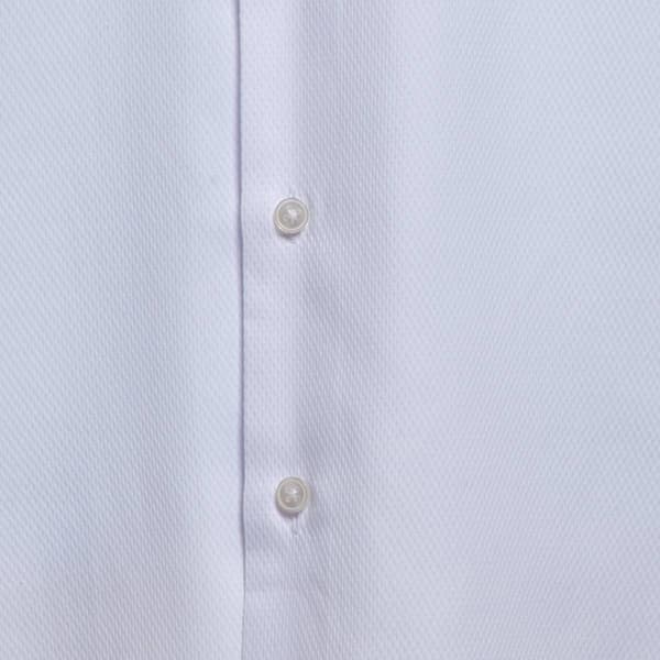 Mens Bill Blass Microfiber White Embossed Slim Fit Dress Shirt