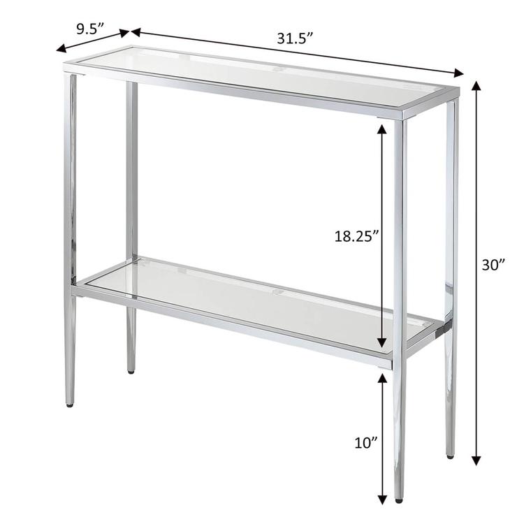 Convenience Concepts Nadia Glass Chrome Entryway Hall Table