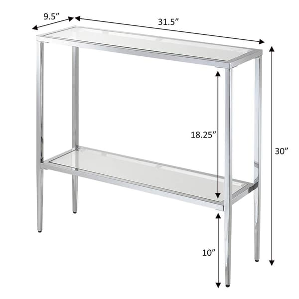 Convenience Concepts Nadia Glass Chrome Entryway Hall Table