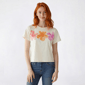 Juniors Attitude Not Included Triple Hibiscus Crop Tee - image 1
