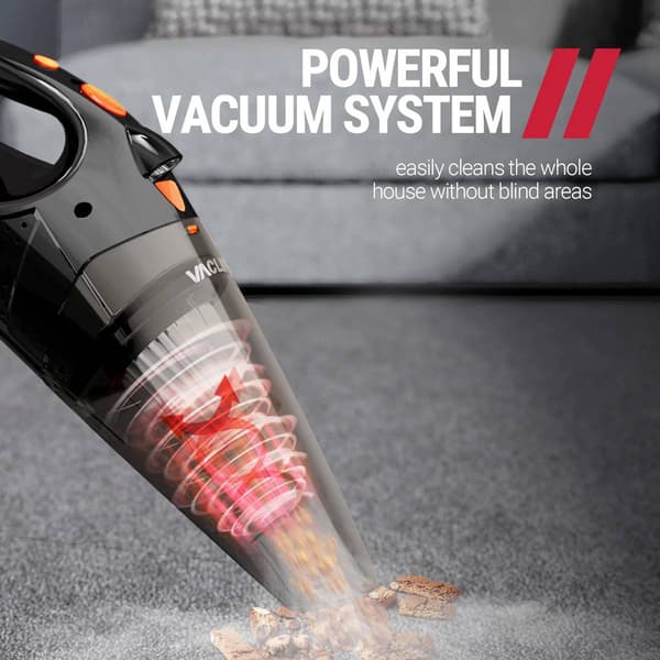 Vaclife Cordless Hand Vac w/ LED Light - VL189-ORANGE
