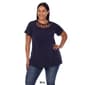 Plus Size White Mark Crisscross Neckline Short Sleeve Tunic - image 6