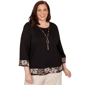 Plus Size Alfred Dunner Seville Bold Floral Border Trim Top With - image 1