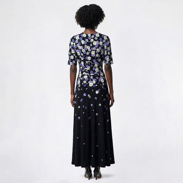 Womens Kasper Short Sleeve Floral Fit & Flare Dress