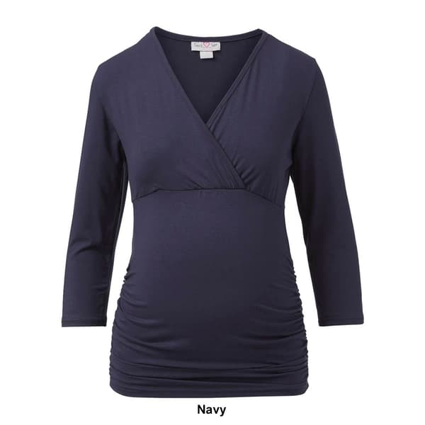 Womens Times Two Bracelet Sleeve V-Neck Maternity Nursing Top