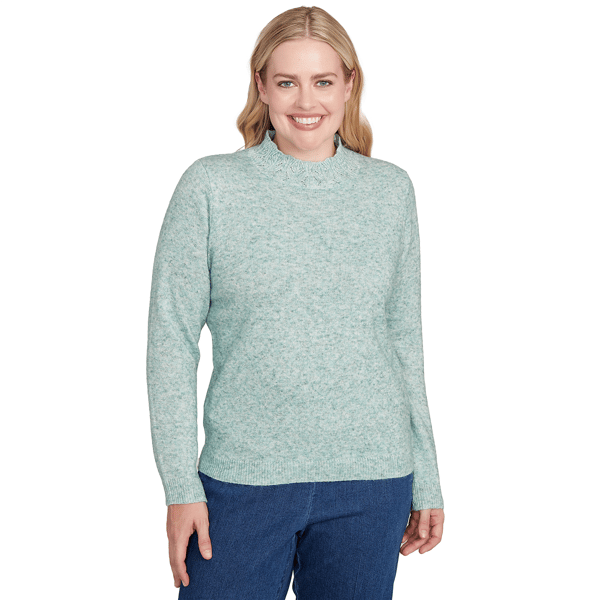 Womens Alfred Dunner Classics Long Sleeve Mock Neck Sweater - image 