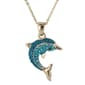 Crystal Kingdom Gold-Tone Blue Crystal Dolphin - image 1