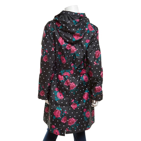 Womens Capelli New York Mid Floral Dot Rain Slicker