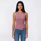 Juniors No Comment Asymmetrical Button Ribbed Tank Top - image 1