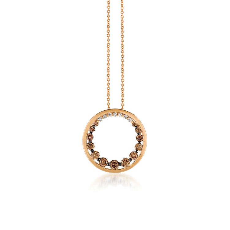 Le Vian Chocolatier(R) 14kt. Rose Gold & Diamond Circle Pendant