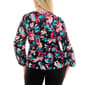 Womens Zac & Rachel Bracelet Sleeve Floral Tie Waist Crepe Top - image 2