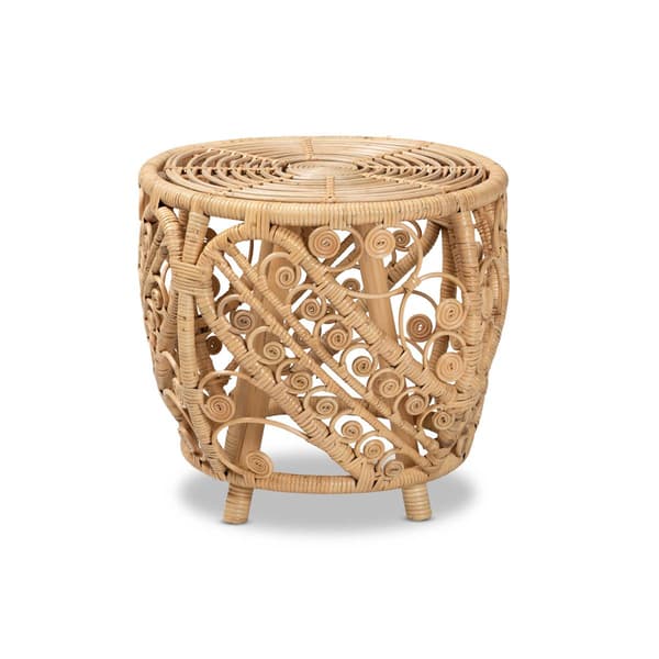 Baxton Studio Saranna Modern Bohemian Rattan End Table - image 