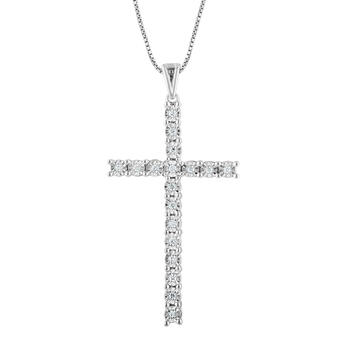 Diamond Classics™ Sterling Silver 1/10ctw. Cross Pendant - Boscov's