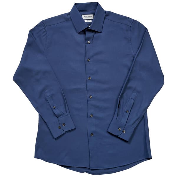 Mens Bill Blass Slim Fit Double Twill Dress Shirt - Slate Blue - image 