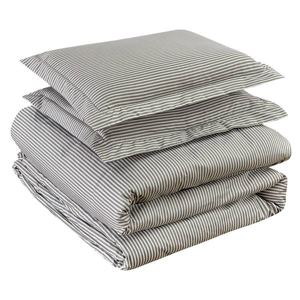 Bibb Home 1800 Series Oxford 3pc. Duvet Cover Set