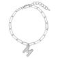 Athra Fine Silver Plated CZ M Initial Bracelet - image 1