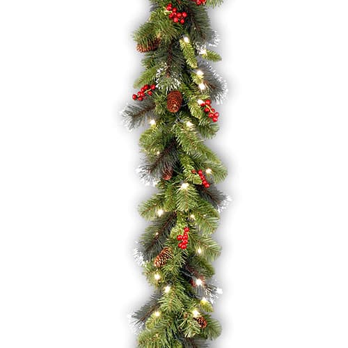 National Tree 9ft Pre-Lit Crestwood Spruce Garland - image 