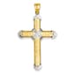 Unisex Gold Classics&#40;tm&#41; Yellow 14kt. & Rhodium Cross Pendant - image 1