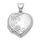 Gold Classics&#40;tm&#41; 14kt. White Gold Polished 15mm Floral Heart Locket - image 1