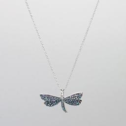 Silver Plated Brass Dragonfly Necklace