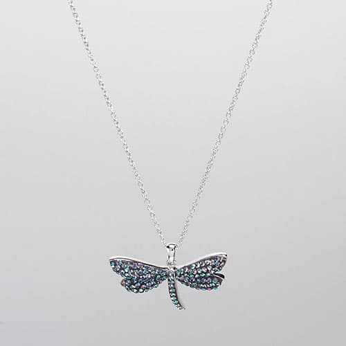 Silver Plated Brass Dragonfly Necklace - image 
