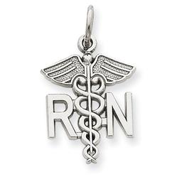 Gold Classics(tm) White Gold Registered Nurse Charm